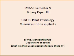 T.Y.B.Sc  Semester V Botany Paper III