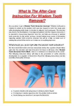 What Is The After-Care Instruction For Wisdom Tooth Removal?