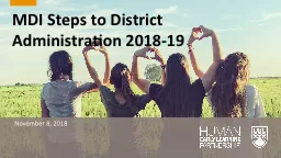 MDI Steps to District Administration 2018-19