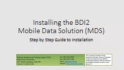 Installing the BDI2 Mobile Data Solution (MDS)