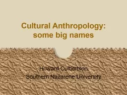 Cultural Anthropology:  some big names