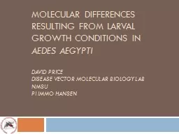 Molecular differences resulting from larval growth conditions in