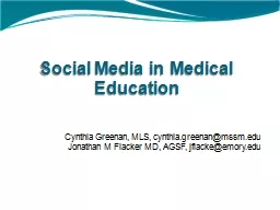 Social Media in Medical Education