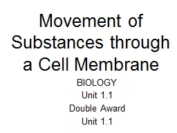 Movement of Substances through a Cell Membrane