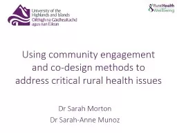 Using  community engagement and co-design methods to address critical rural health issues