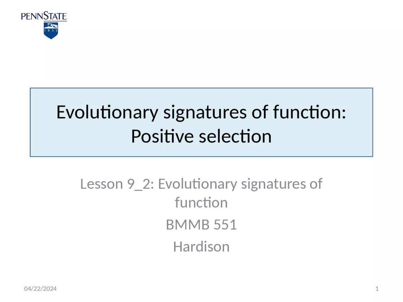 PPT-Evolutionary signatures of function: