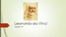 Leonardo da Vinci The great man