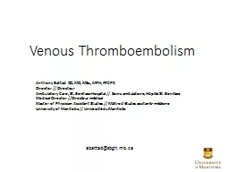 PPT-Venous Thromboembolism Anthony