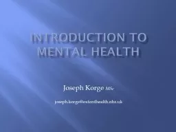 Introduction to Mental health