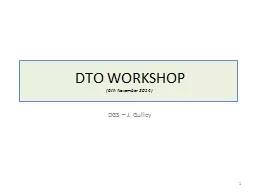 DTO WORKSHOP (6th  November