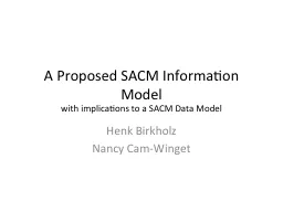 A Proposed SACM Information Model