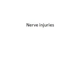 Nerve injuries Brachial Plexus Injuries