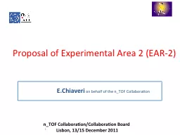 E.Chiaveri   on behalf of the n_TOF Collaboration