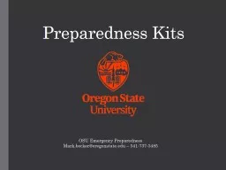 Preparedness Kits OSU Emergency Preparedness