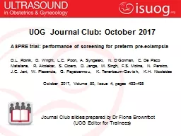 UOG Journal Club:  October 2017