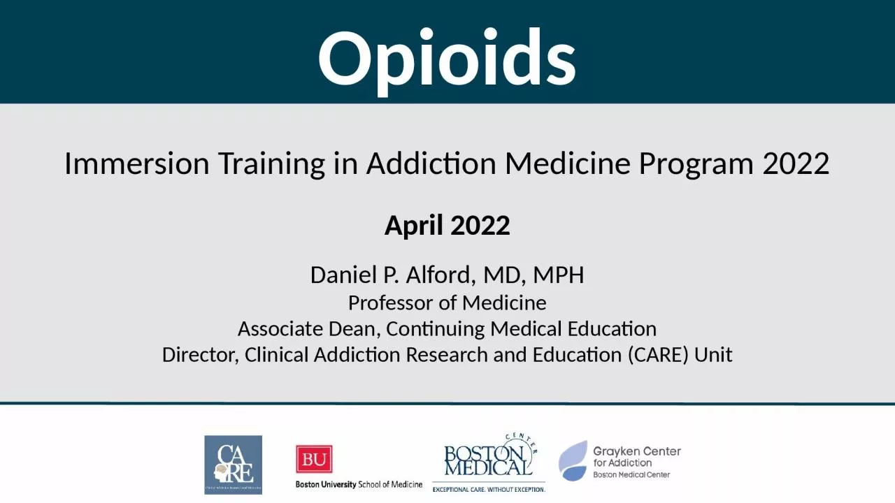 PPT-Opioids Immersion Training in Addiction Medicine Program 2022