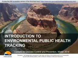 Introduction to Environmental Public Health Tracking