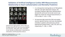 PPT-Validation of Artificial Intelligence Cardiac MRI Measurements: