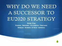WHY DO WE NEED A SUCCESSOR TO EU2020 STRATEGY