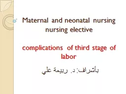 Maternal and neonatal nursing