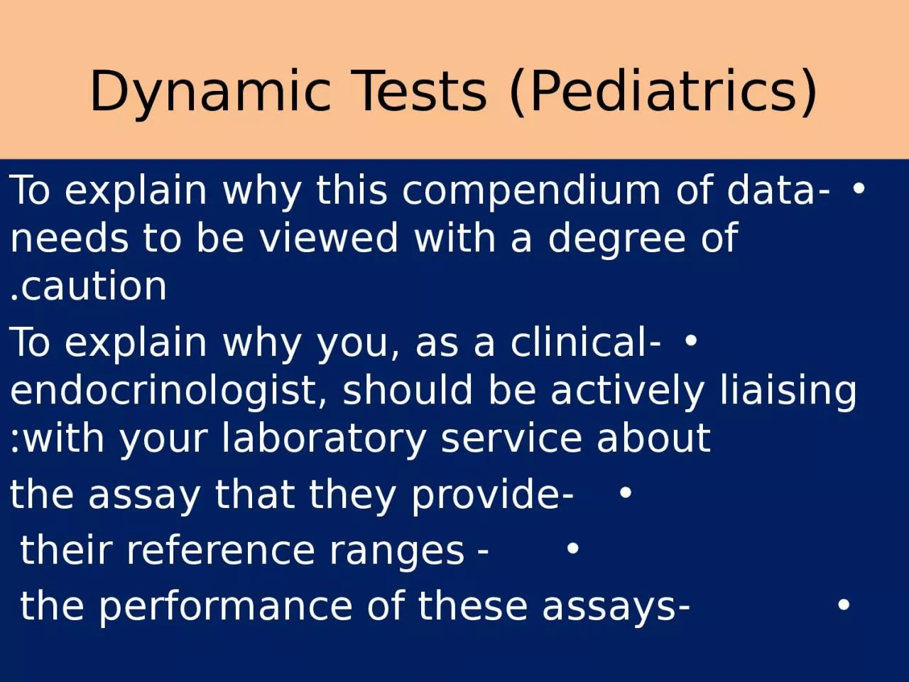 PPT-Dynamic Tests (Pediatrics)