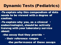 Dynamic Tests  (Pediatrics)