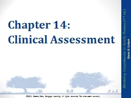 Chapter 14:  Clinical Assessment