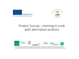 Project Suscop – training to cook with alternative proteins