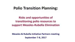 Polio Transition Planning: