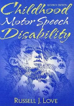 (BOOK)-Childhood Motor Speech Disability (2nd Edition)