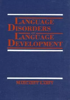 (BOOS)-Language Disorders and Language Development