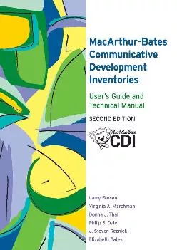 (READ)-The MacArthur-Bates Communicative Development Inventories User\'s Guide and Technical