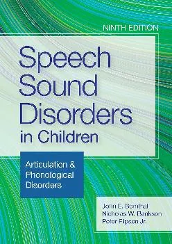 (BOOK)-Speech Sound Disorders in Children: Articulation & Phonological Disorders