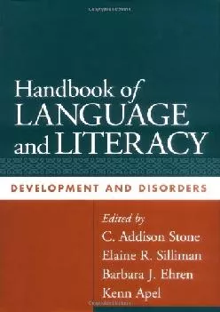 (DOWNLOAD)-Handbook of Language and Literacy, First Edition: Development and Disorders