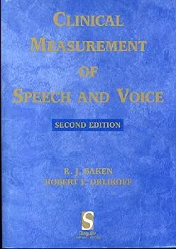 (BOOS)-Clinical Measurement of Speech & Voice (Speech Science)