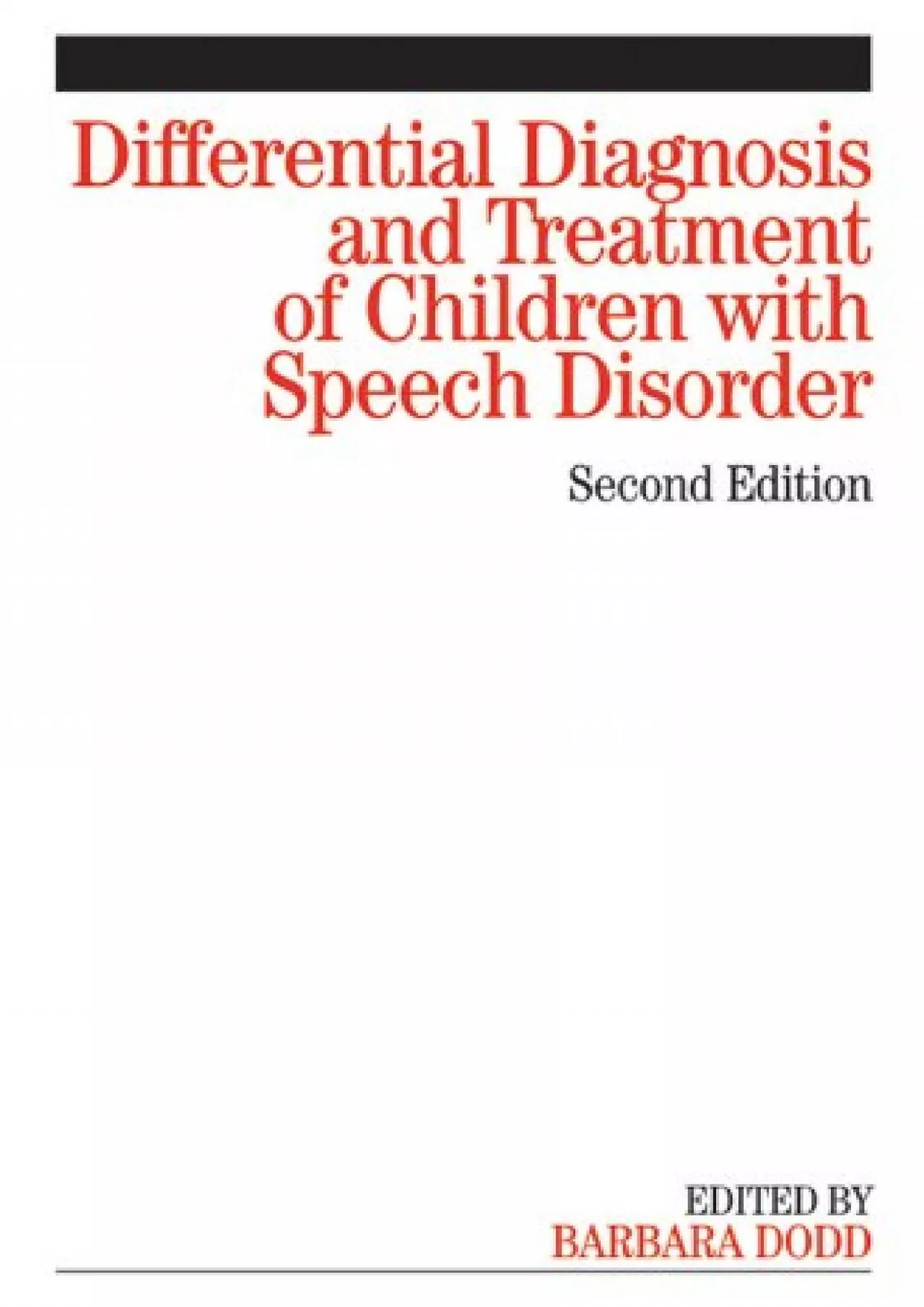 (BOOK)-Differential Diagnosis and Treatment of Children with Speech Disorder