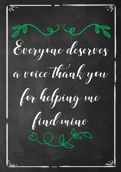 (EBOOK)-Everyone Deserves a Voice Thank You for Helping Me Find Mine: Speech Therapist Journal Speech Language Pathologist Thank Y...