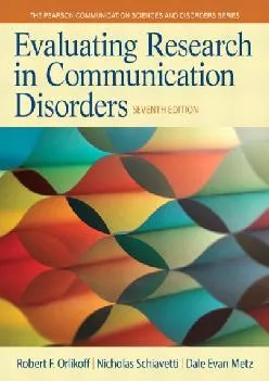 (BOOK)-Evaluating Research in Communication Disorders (Pearson Communication Sciences and Disorders)