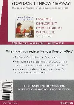 (DOWNLOAD)-Language Development From Theory to Practice, Enhanced Pearson eText -- Access Card