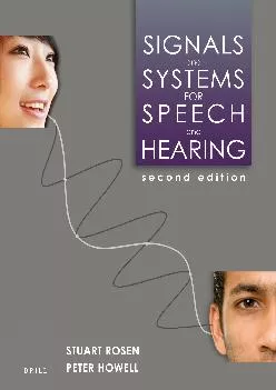 (BOOS)-Signals and Systems for Speech and Hearing: Second Edition