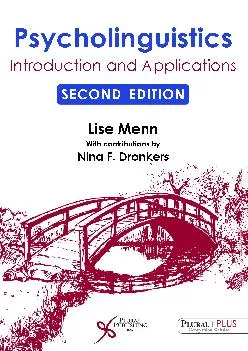 (DOWNLOAD)-Psycholinguistics: Introduction and Applications, Second Edition