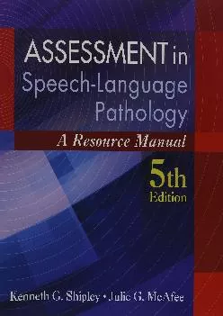 (BOOS)-Assessment in Speech-Language Pathology: A Resource Manual (Book Only)