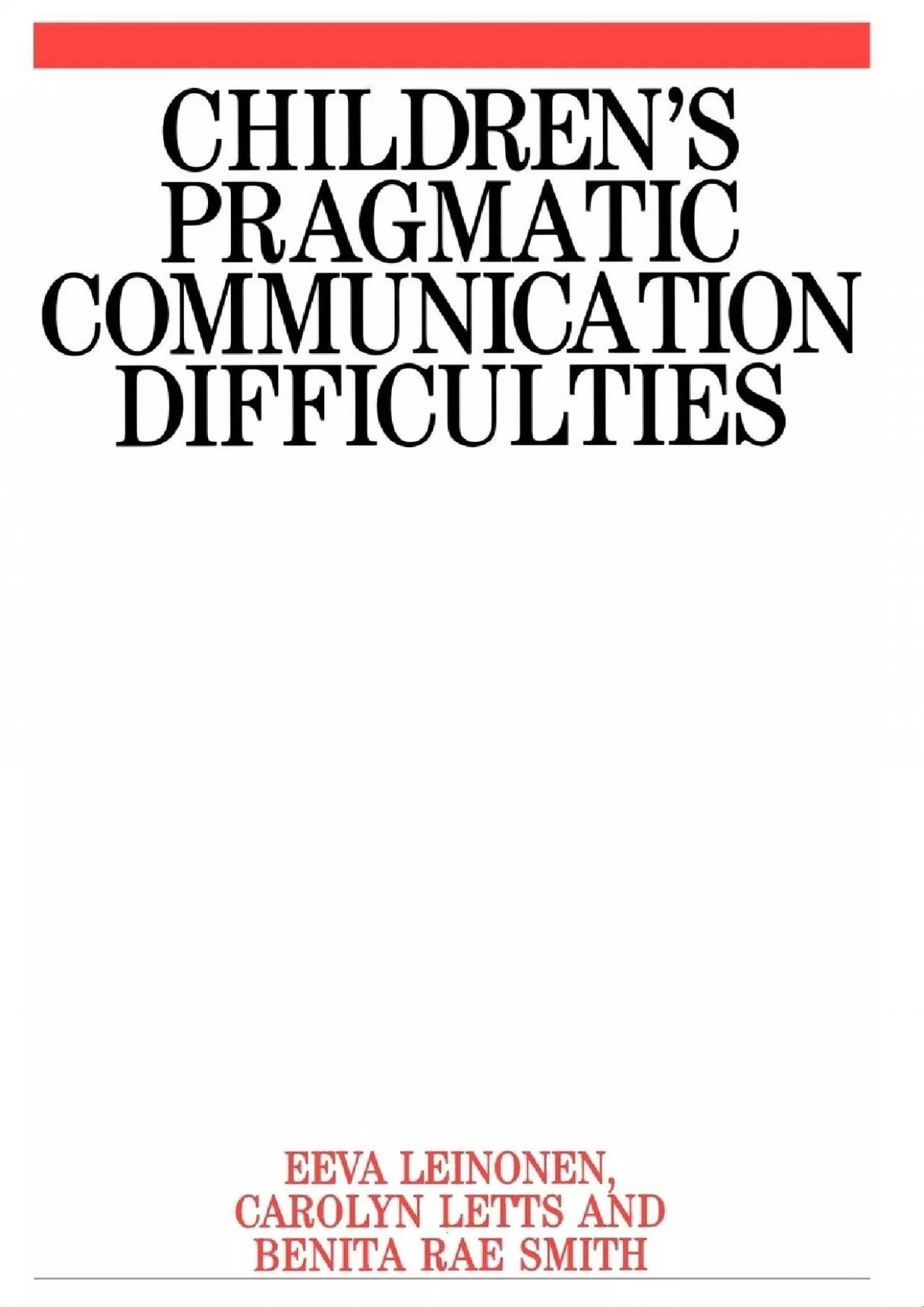 (BOOS)-Children\'s Pragmatic Communication Difficulties