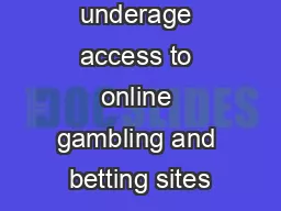 Study into underage access to online gambling and betting sites