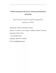 Volatile compounds in the flowers of Freesia parental species and hybr