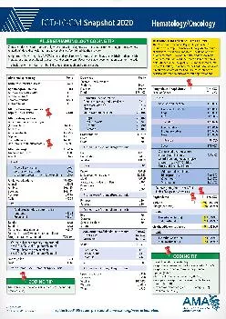 (READ)-ICD-10-CM 2020 Snapshot Coding Card: Hematology/Oncology