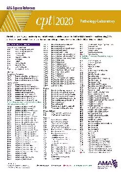 (DOWNLOAD)-CPT 2020 Express Reference Coding Card: Pathology/Laboratory