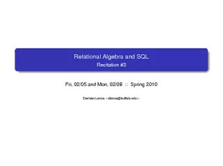 RelationalAlgebraandSQL::Recitation#3