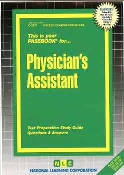 (DOWNLOAD)-Physician\'s Assistant(Passbooks) (Career Examination Series)