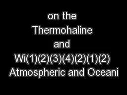on the Thermohaline and Wi(1)(2)(3)(4)(2)(1)(2) Atmospheric and Oceani